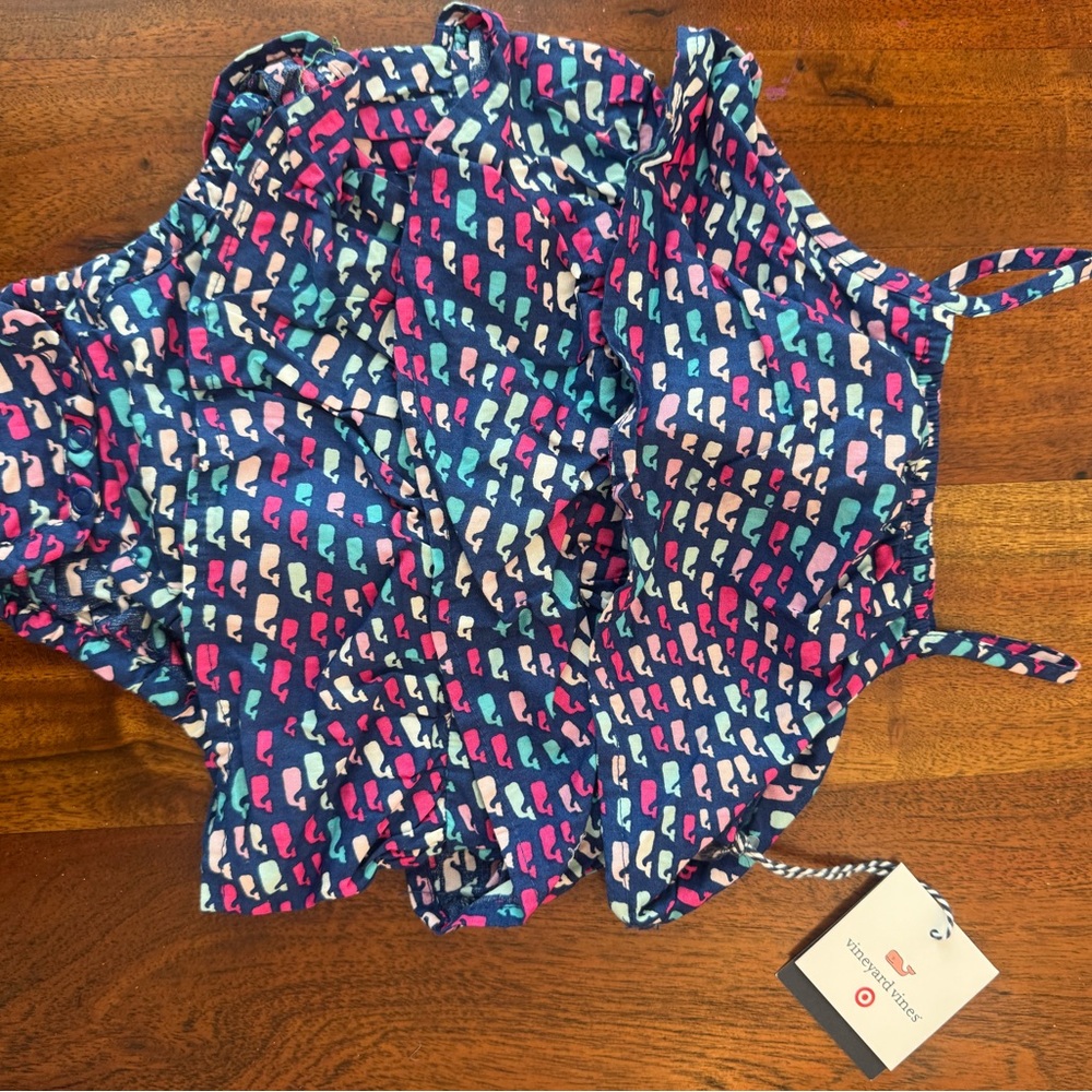 Vineyard Vines Summer Onesie with Whale Pattern